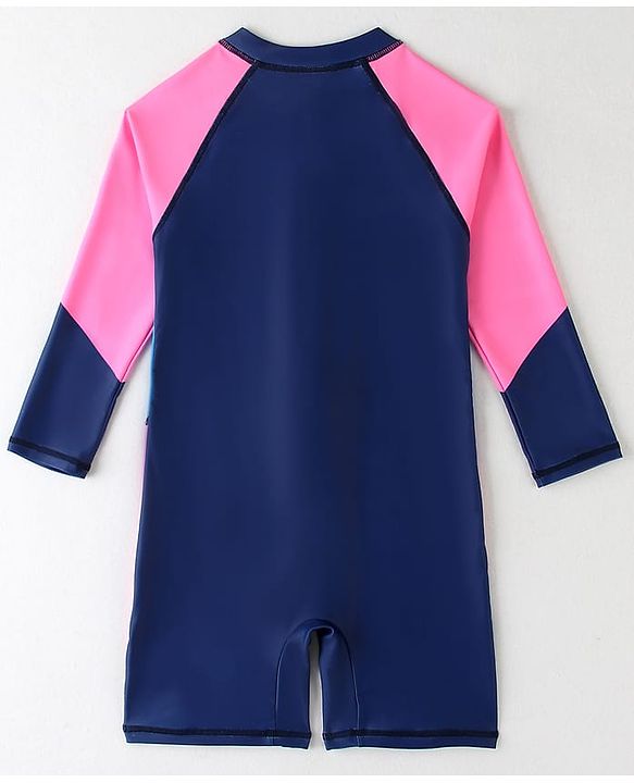 Pine Active Raglan Full Sleeves Legged Swimsuit - Navy Blue