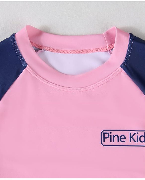 Pine Kids Half Sleeves Two Piece Swimsuit - Pink