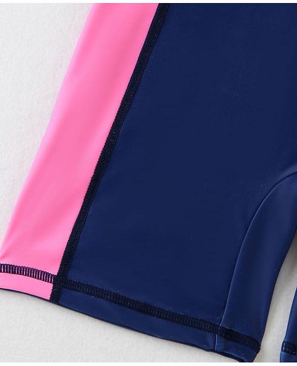 Pine Active Raglan Full Sleeves Legged Swimsuit - Navy Blue