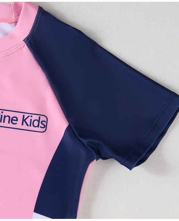 Pine Kids Half Sleeves Two Piece Swimsuit - Pink
