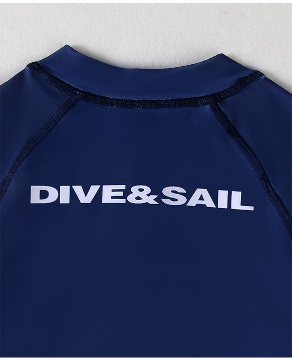 Pine Active Full Raglan Sleeves Legged Swimsuit - Navy Blue