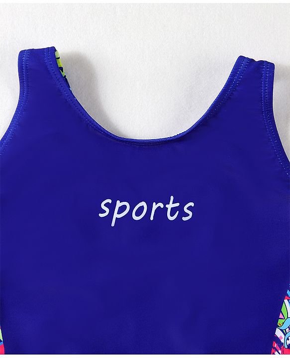 Pine Active Sleeveless Printed Legged Swimsuit - Blue