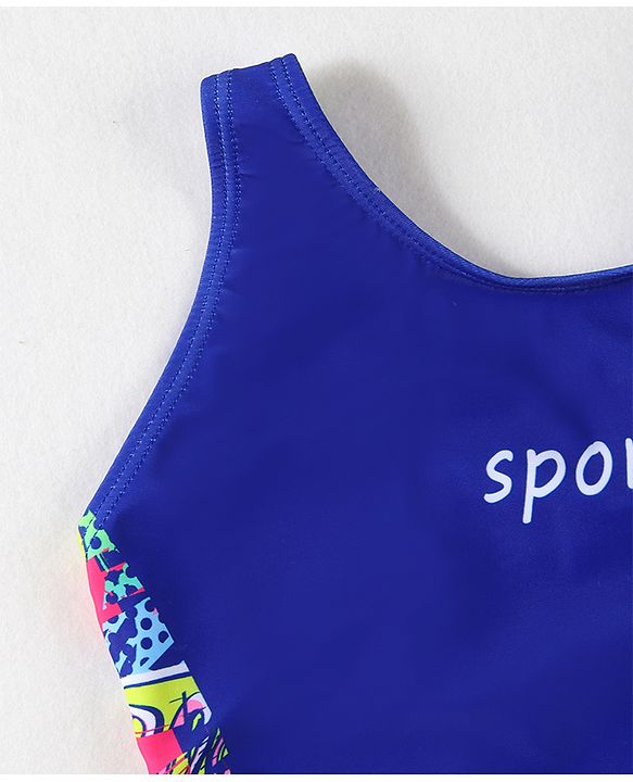 Pine Active Sleeveless Printed Legged Swimsuit - Blue