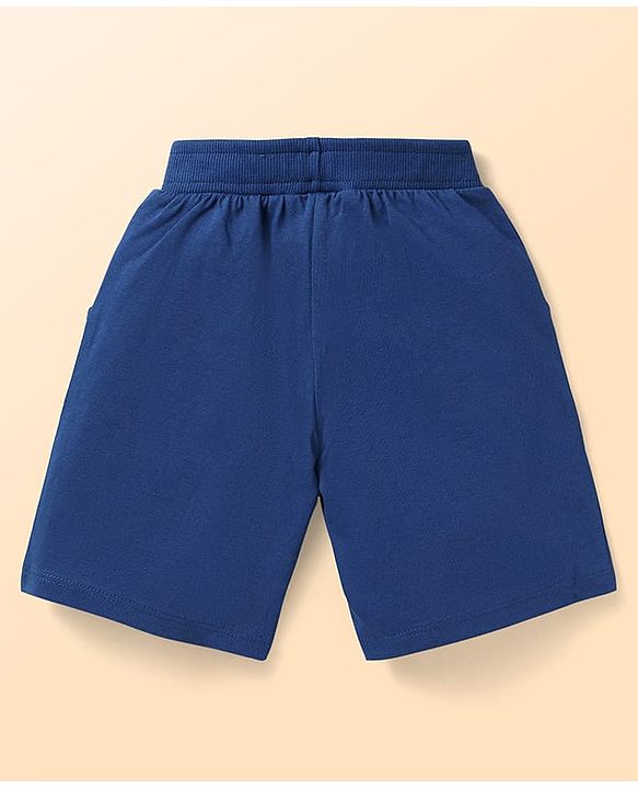 Babyhug Disney Single Jersey Knit Half Sleeves Shorts Night Suit with Mickey Mouse Graphics - Blue & White