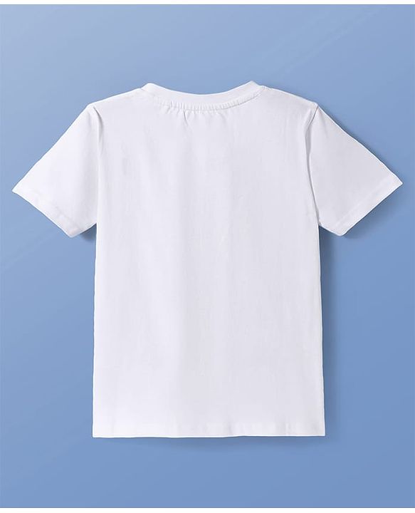 Pine Kids Cotton Knit Half Sleeves T-Shirt with Live Life Loud Text Print - White
