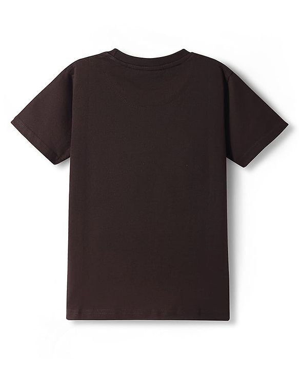 Pine Kids Cotton Knit Half Sleeves T-Shirt With Lion Print - Black