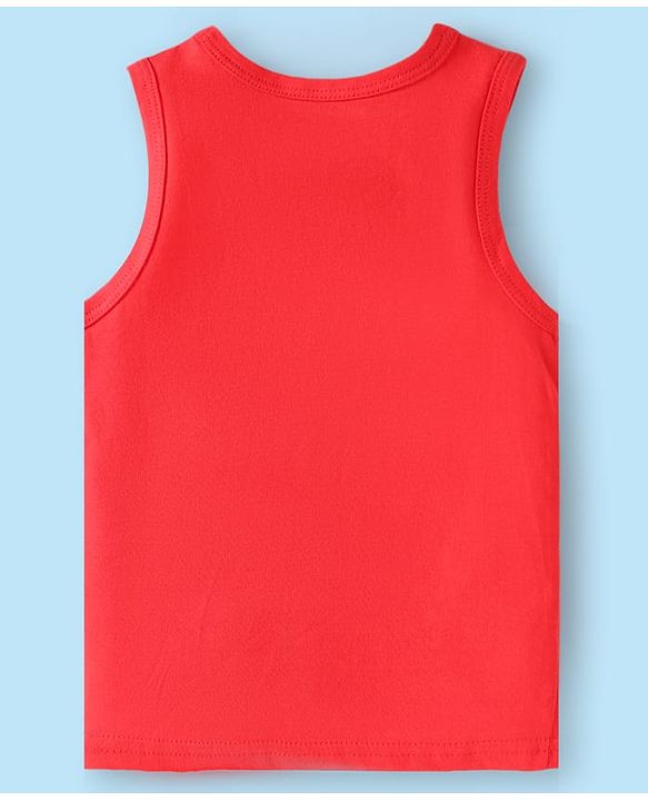 Babyhug 100% Cotton Knit Sleeveless Sando Vests With Boat Print Pack of 3 - Red Blue & White