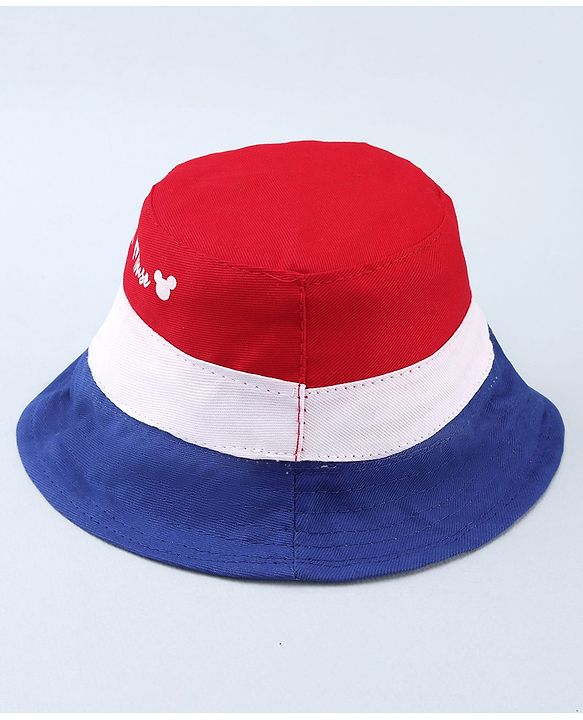 Babyhug Disney Cotton Woven Summer Cap with Mickey Mouse Graphics Green - Diameter 16.6 cm