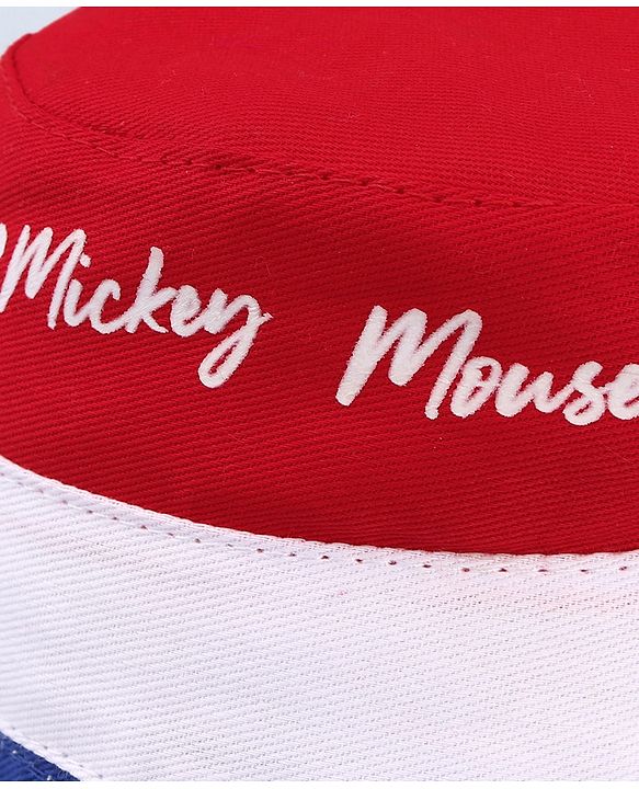 Babyhug Disney Cotton Woven Summer Cap with Mickey Mouse Graphics Green - Diameter 16.6 cm