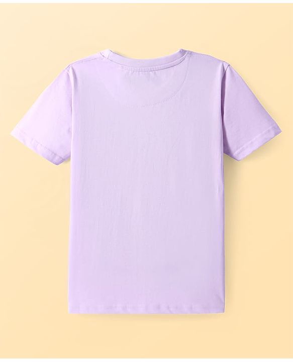 Pine Kids Cotton Knit Half Sleeves Beach Theme Printed T-Shirt - Lilac
