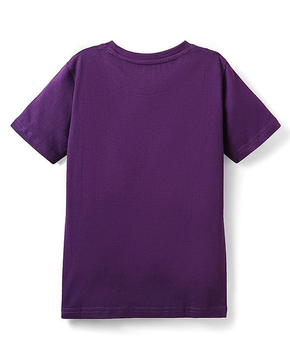 Pine Kids Cotton Knit Half Sleeves T-Shirt With Be Cool Text Print - Purple
