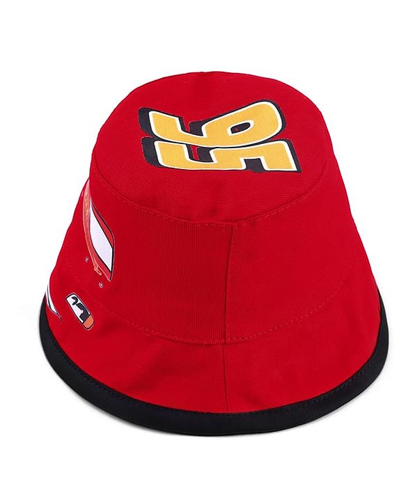 Babyhug Disney Cotton Woven Summer Cap With Cars Graphics Red - Diameter 21 cm
