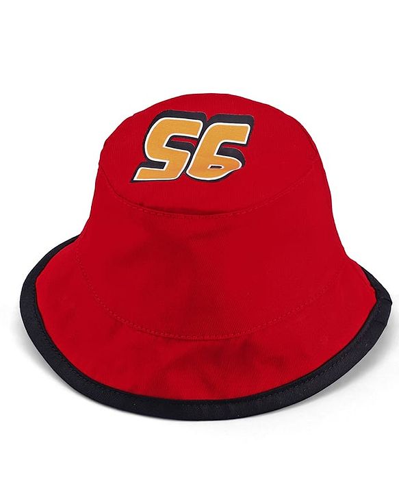 Babyhug Disney Cotton Woven Summer Cap With Cars Graphics Red - Diameter 21 cm