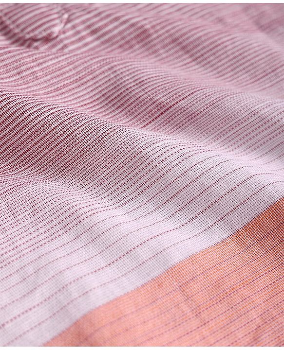 Babyhug Cotton Woven Half Sleeves Striped Mandarin Collar Kurta Style Shirt - Pink