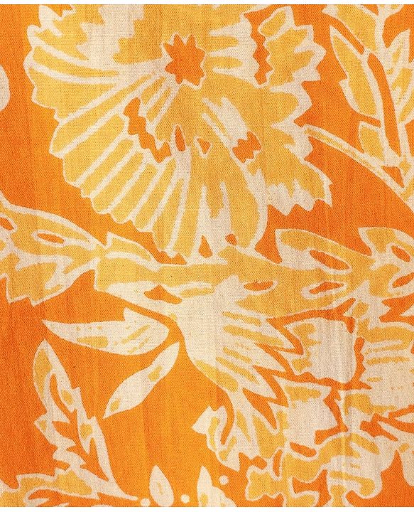 Pine Kids Cotton Woven Full Sleeves Kurta with Floral Print - Orange