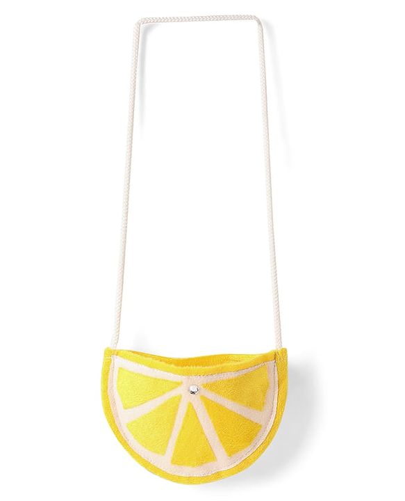 Babyhug Single Jersey Knit Sleeveless Frock with Sling Bag & Lemon Print - Yellow & White