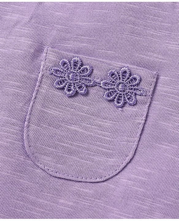 Babyhug Cotton Knit Half Sleeves T-Shirts with Floral Embroidery Pack of 3 - Pink Lilac & Limegreen