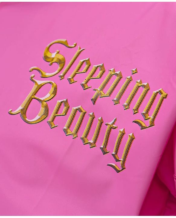 Babyhug Full Sleeves Below Knee Length Raincoat With Sleeping Beauty Print - Pink