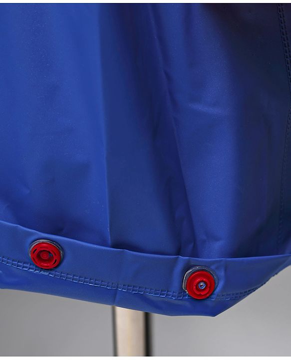 Babyhug Full Sleeves Below Knee Length Raincoat With Mickey Cool Print - Royal Blue