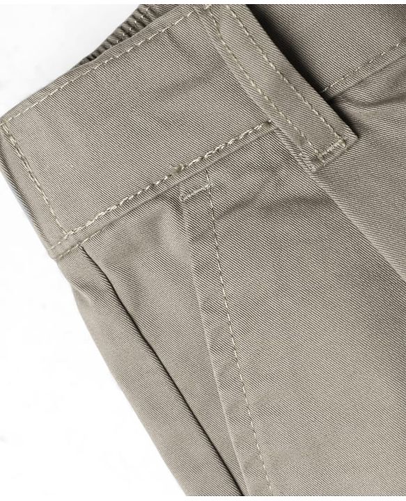 Pine Kids Cotton Elastane Woven Full Length Solid Trouser - Beige