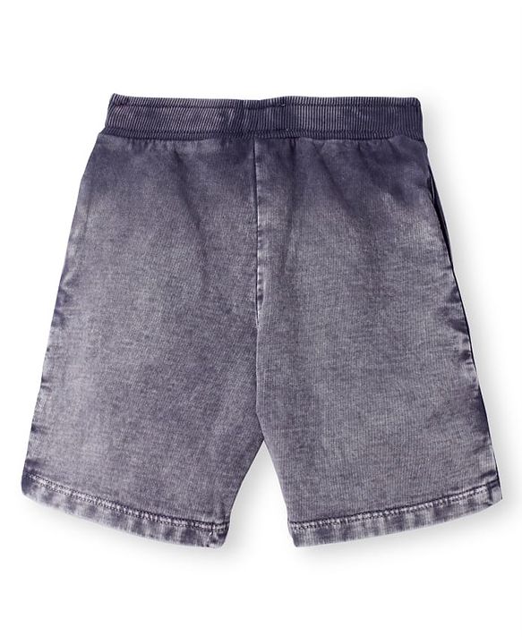 Babyhug Cotton Knit Mid Thigh Length Shorts with Text Print - Grey