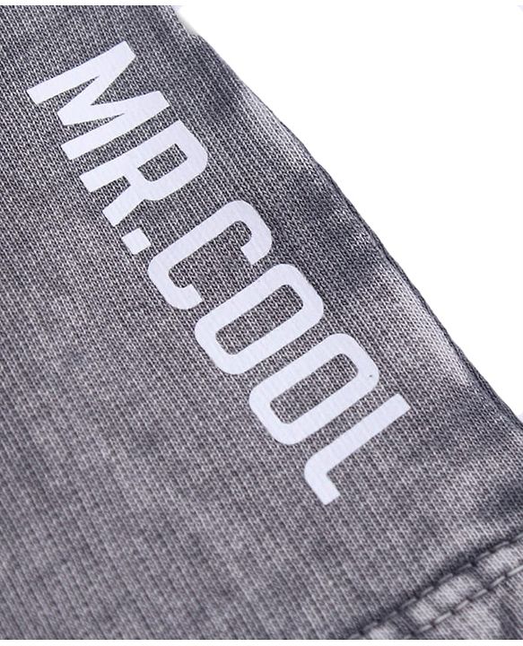 Babyhug Cotton Knit Mid Thigh Length Shorts with Text Print - Grey