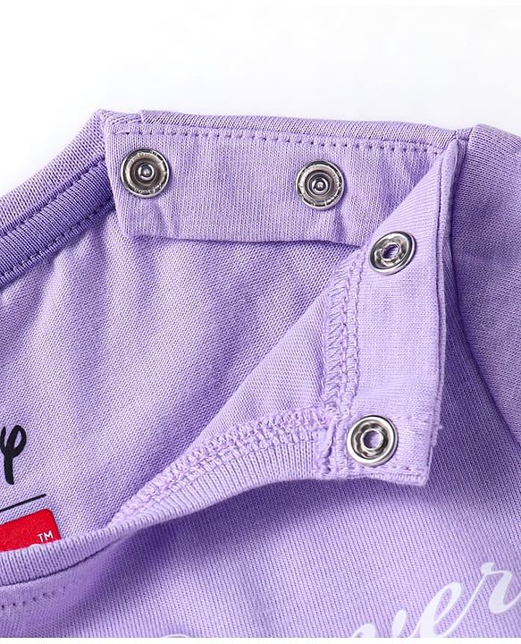 Babyhug Disney Single Jersey Knit Full Sleeves Night Suit With Frozen Elsa & Anna Graphic - Purple