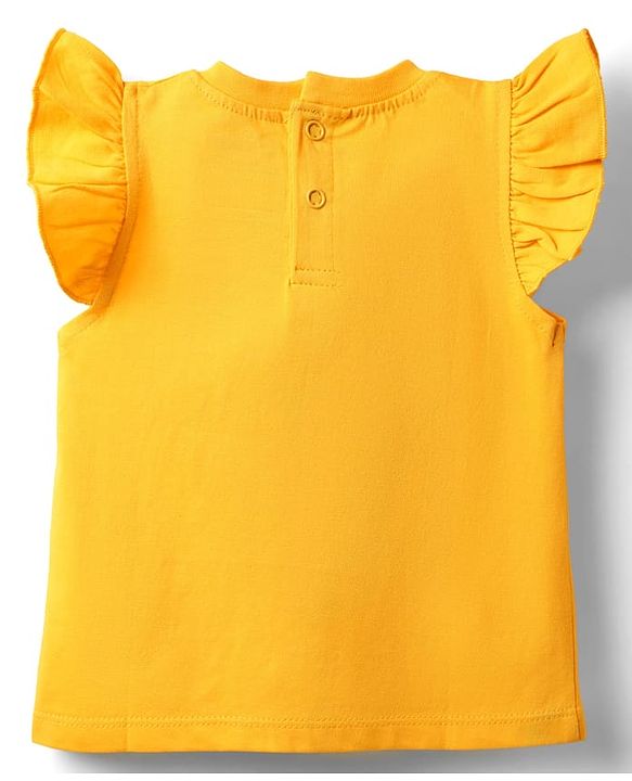 Babyhug Disney Single Jersey Knit  Sleeveless T-Shirt With Frock & Minnie & Friends Graphic & Frill Detailing - Pink