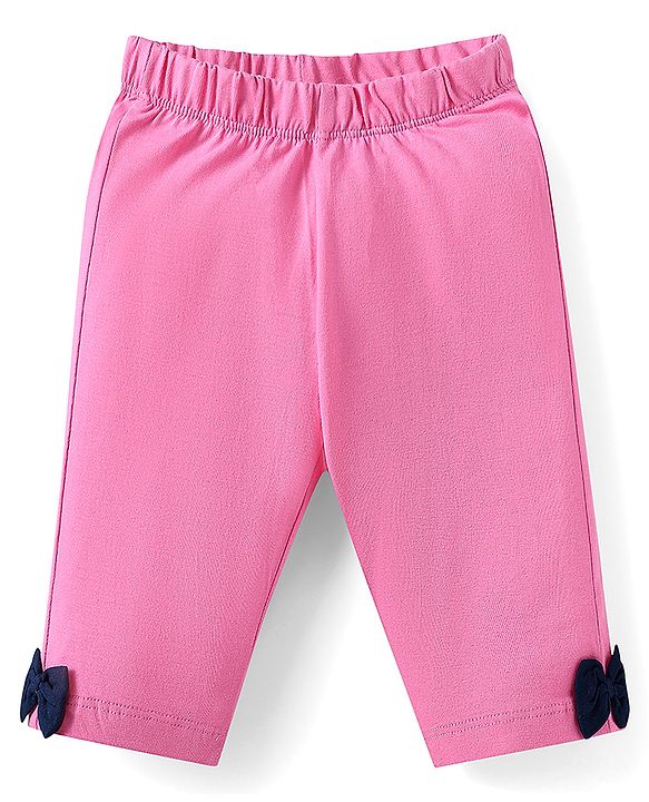 Babyhug Cotton Knit Half Sleeves Night Suit with Utility Pockets & Bow Applique Heart & Polka Dots Print - Blue & Pink