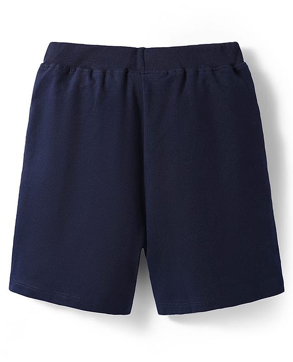 Pine Kids Marvel Terry Knit Knee Length Shorts with Avengers Graphics - Navy Blue