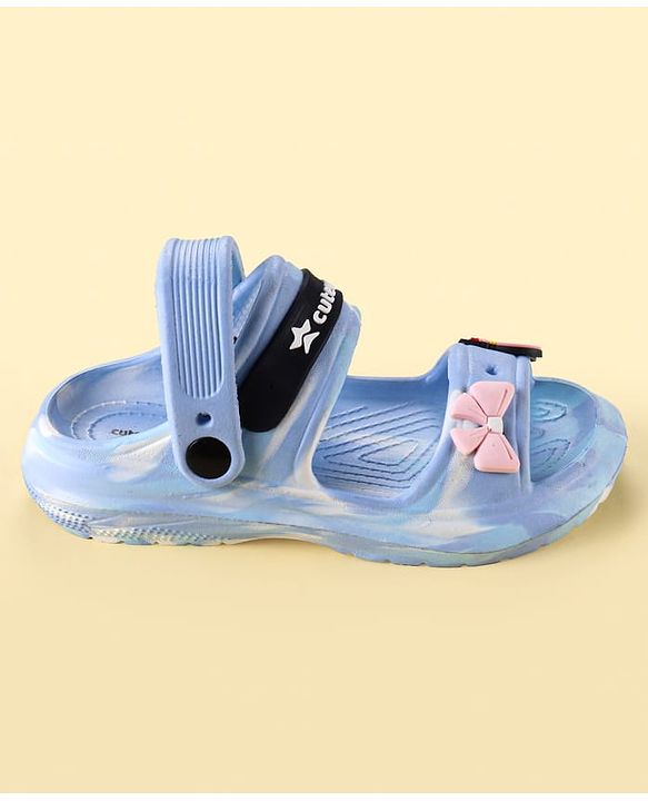 Cute Walk by Babyhug Clogs With Bow & Heart Applique - Blue