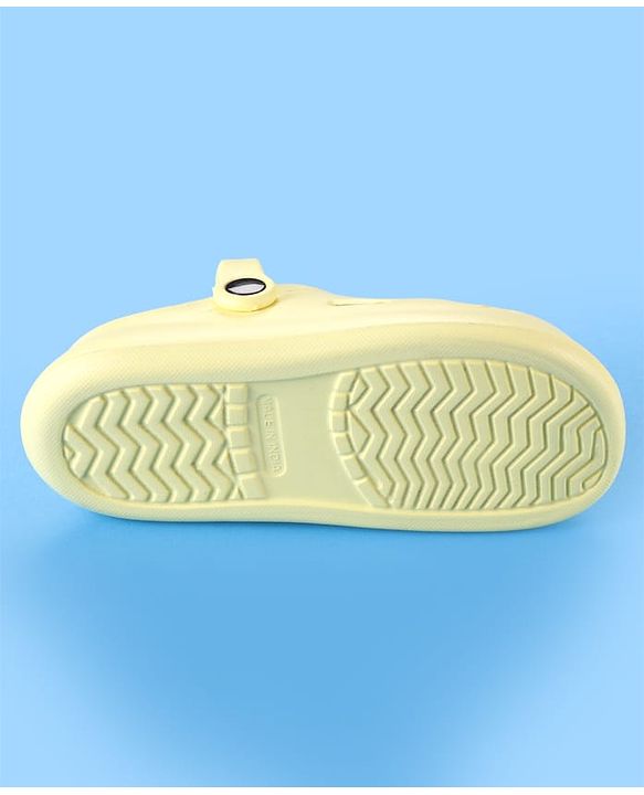Cute Walk by Babyhug Clogs With Aeroplane & Monster Car Applique - Yellow