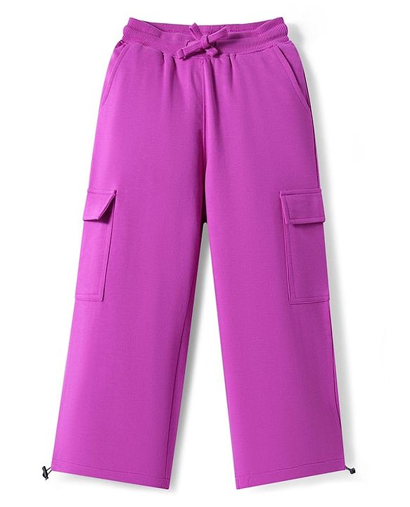 Pine Kids Knit Full Length Solid Color Lounge Pant - Fuchsia