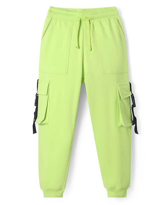 Pine Kids Knit Full Length Solid Lounge Pant - Limegreen