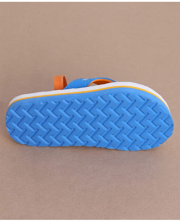 Cute Walk by Babyhug Jungle Theme Printed Flip Flops with Back Strap - Blue