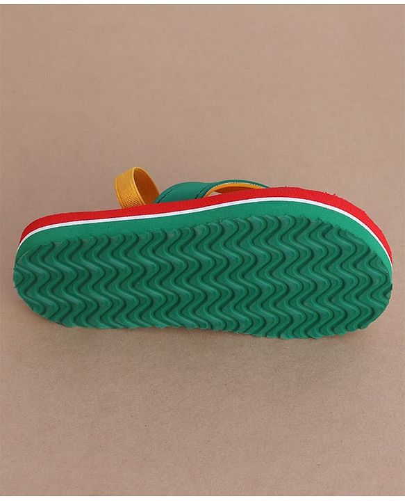 Cute Walk by Babyhug Flip Flops with Back Strap & Crocodile Print - Red