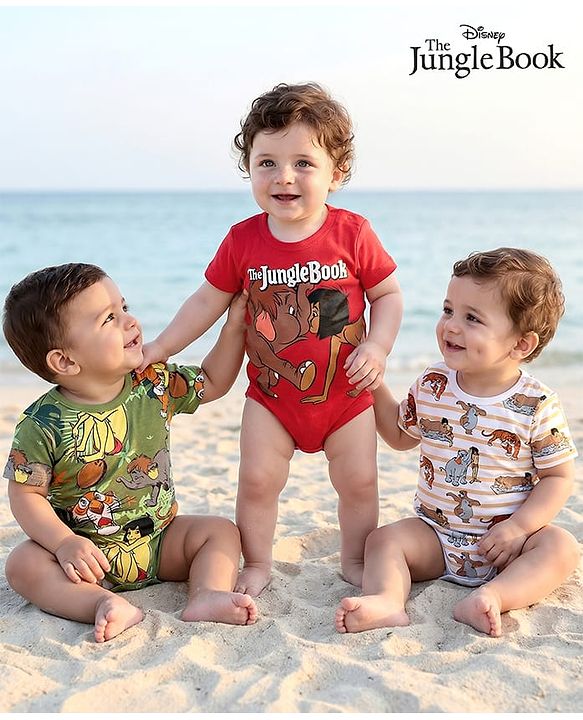 Babyhug Marvel Interlock Knit Half Sleeves Onesies With Spiderman Graphics Pack Of 2 - White & Red main image 0