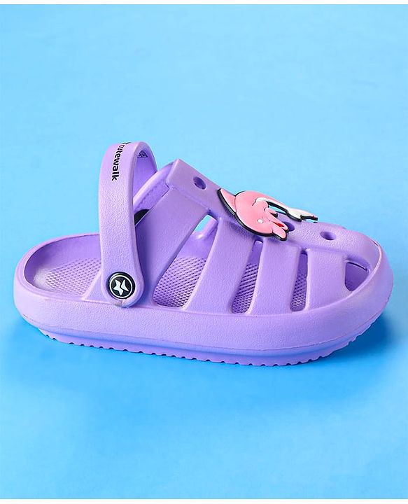 Cute Walk by Babyhug Clogs with Backstrap Closure & Dolphin Applique - Purple