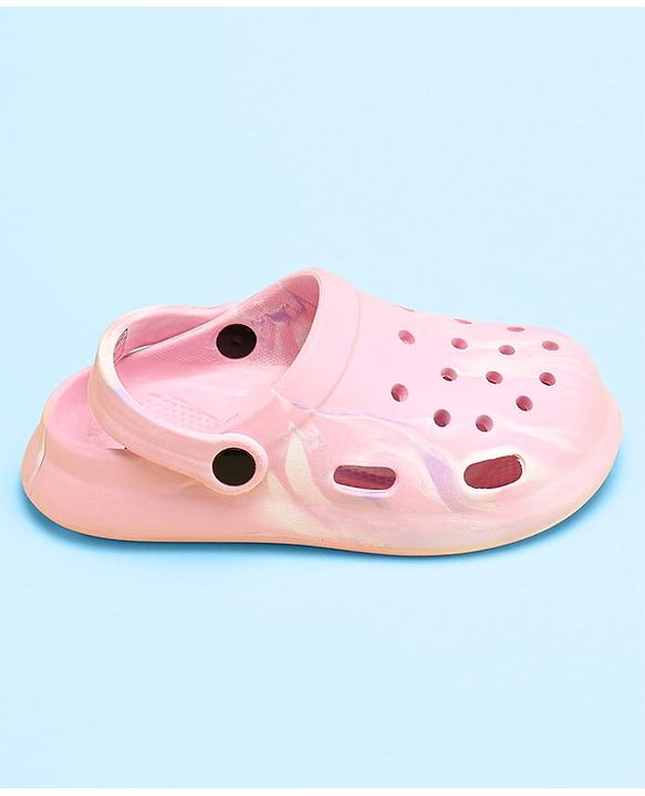 Pine Kids Clogs with Back Strap Closure - Pink ( Marble Print May Vary)