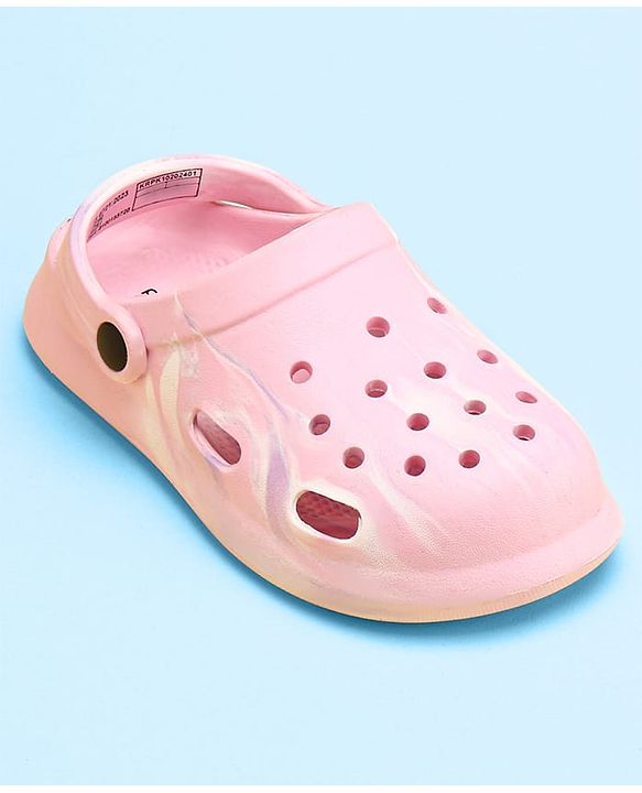 Pine Kids Clogs with Back Strap Closure - Pink ( Marble Print May Vary)