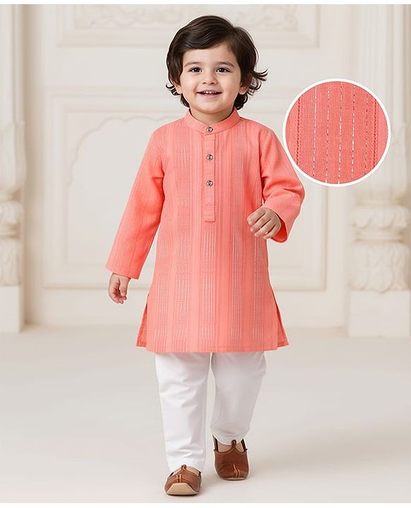 Babyhug Woven Full Sleeves Kurta Shirt Checkered - Blue main image 1