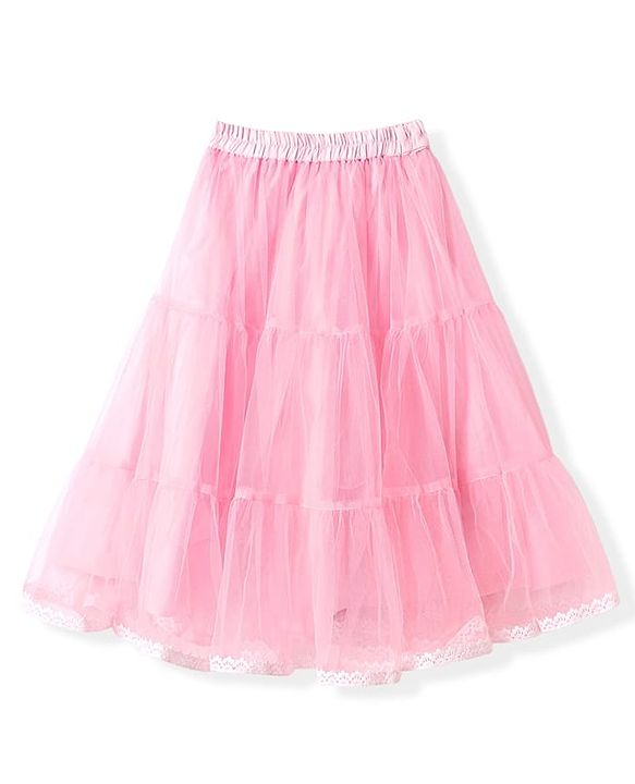 Babyhug Woven Sleeveless Net Embroidered Sequinned Long Choli With Lehenga & Dupatta Set  - Pink