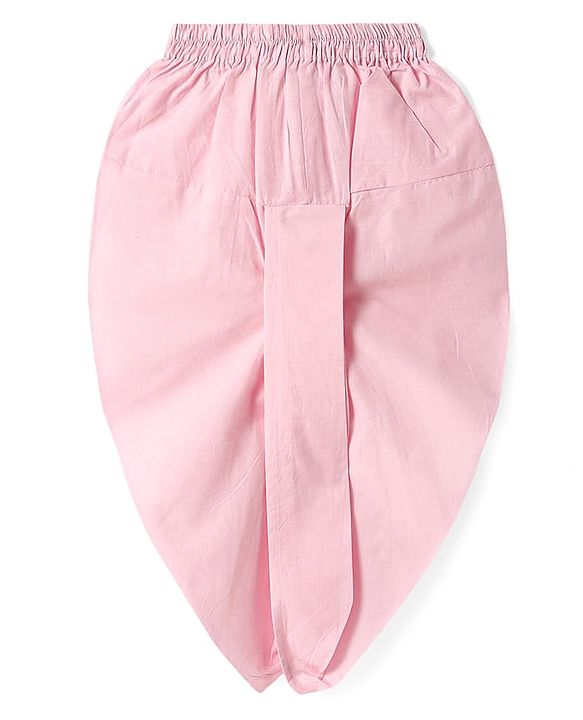 Babyhug Woven Full Sleeves  Solid Dhoti Kurta Set with Sequin Embroidered Jacket - Pink