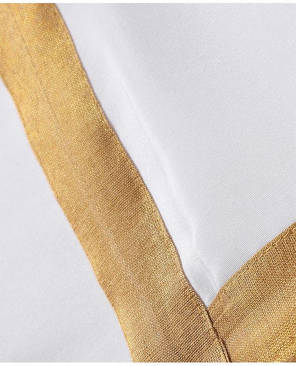 Babyhug Woven Half Sleeves Solid Color Shirt & Mundu Set - Red & White