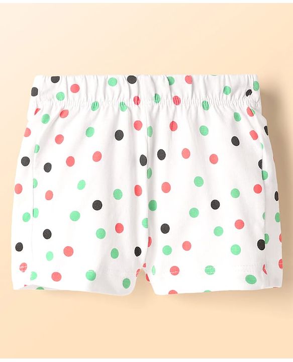 Babyhug Single Jersey Knit Half Sleeves Night Suit With Duck & Polka Dot Print - Mint & White