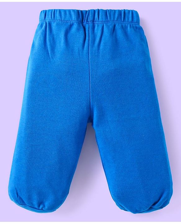 Babyhug 100% Cotton Interlock Knit Bootie Leggings With Animal & Beach Theme Print Pack of 3 - Blue Yellow & White