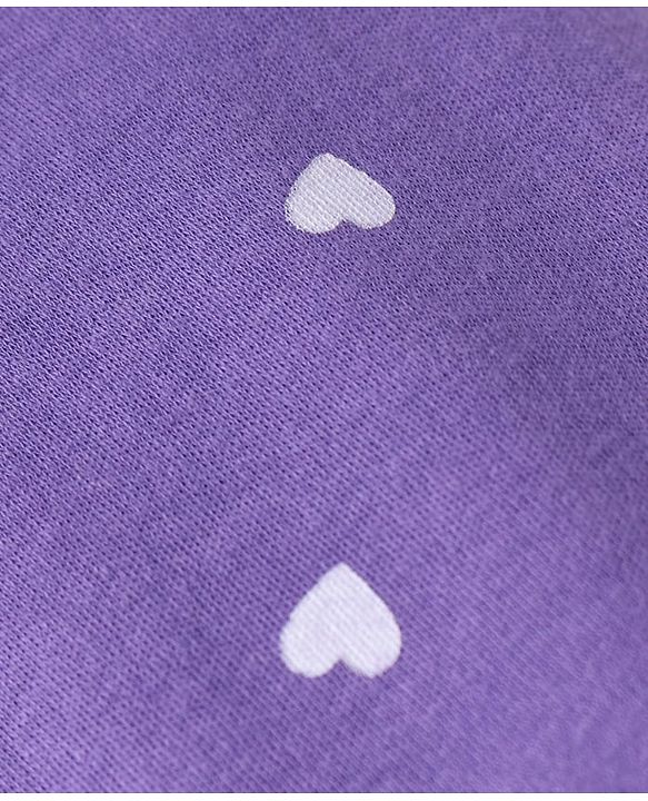Babyhug Interlock Knit Footed Leggings with Polka Dots Unicorn & Hearts Print Pack of 3 - Pink & Purple
