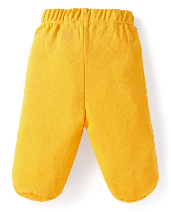 Babyhug Interlock Knit Bootie Leggings With Polka Dot & Unicorn Print Pack of 3 - Yellow Dark Pink & Light Blue