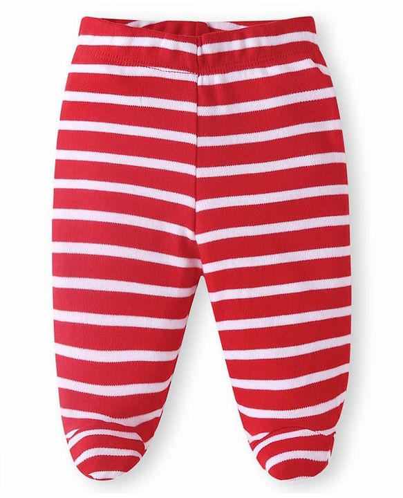 Babyhug 100% Cotton Interlock Knit Bootie Leggings with Stripes & Bus Print Pack of 3 - Yellow Light Blue & Pink