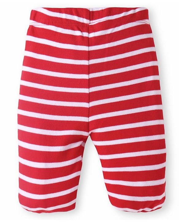 Babyhug 100% Cotton Interlock Knit Bootie Leggings with Stripes & Bus Print Pack of 3 - Yellow Light Blue & Pink